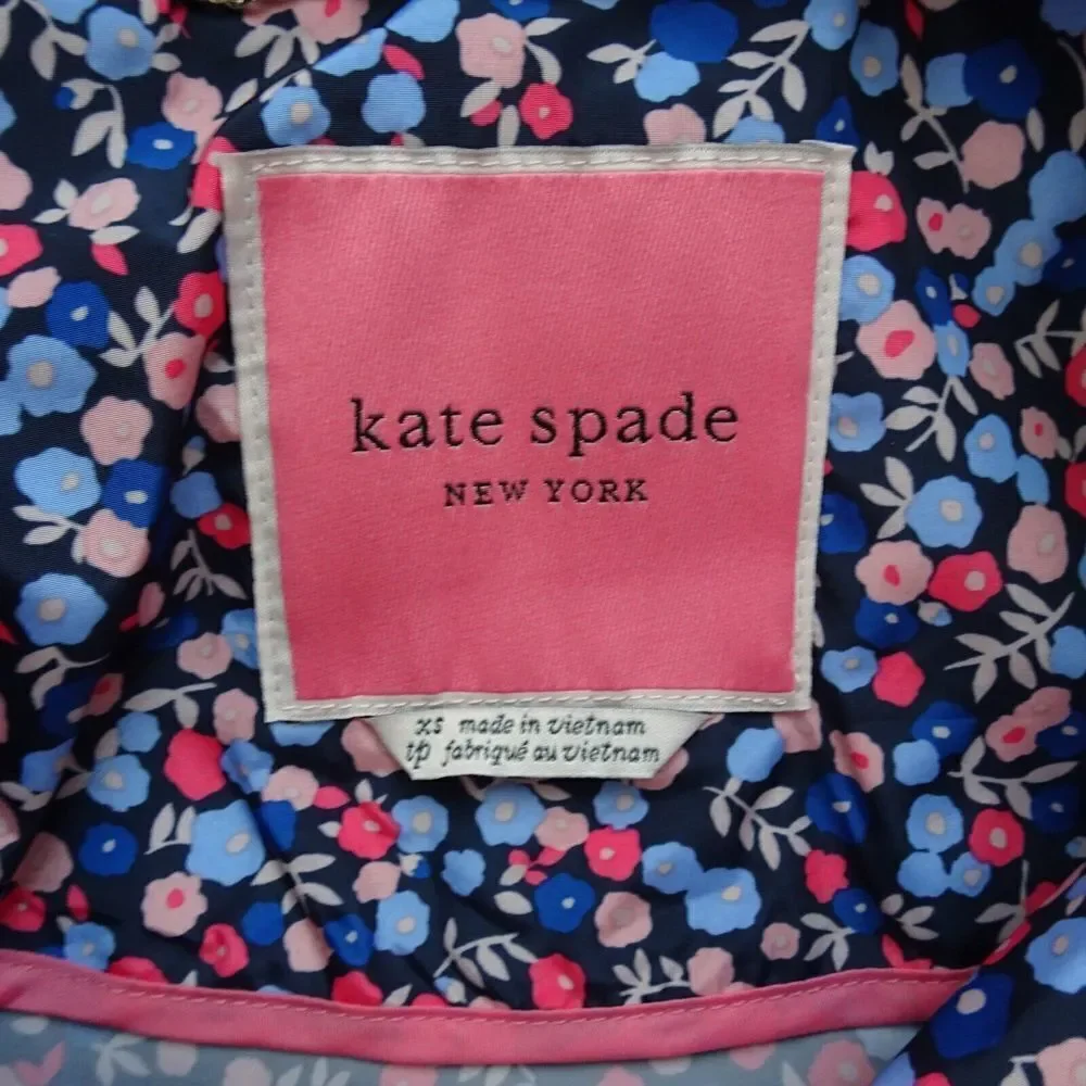 Kate Spade Packable Anorak Utility Jacket Park Ave Floral Double Zip NWT XS